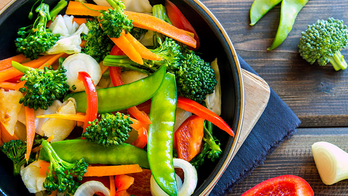 chopped vegetables in a bowl