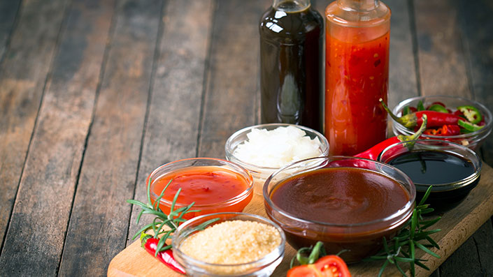 assorted sauces