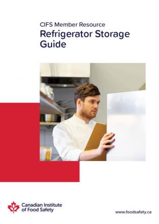 Man inspecting commercial refrigerator to ensure food safety storage.